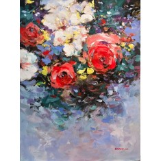 Rubab Naqvi, 18 x 24 inch, Acrylic on Canvas, Floral Painting, AC-RBNQ-009 Rubab Naqvi, 18 x 24 inch, Acrylic on Canvas, Floral Painting, AC-RBNQ-009